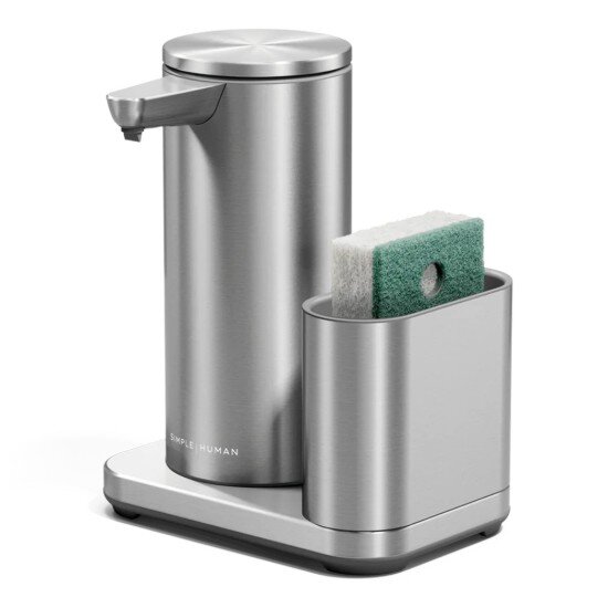 SimpleHuman Сензорен дозатор с държач за гъба 266 мл неръждаема стомана Brushed