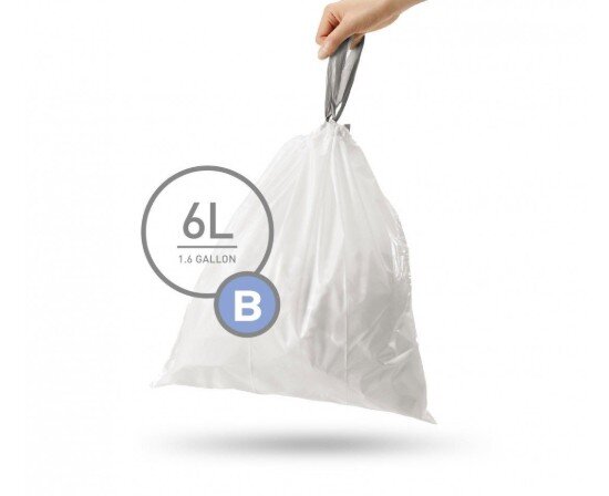 SimpleHuman Торби за боклук код B 6 L / 30 бр. пластмасови -