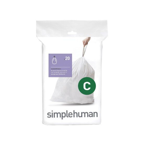 SimpleHuman Торби за боклук код C 10-12 L / 20 бр. пластмасови -
