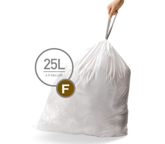 SimpleHuman Торби за боклук код F 25 L / 20 бр. пластмасови -