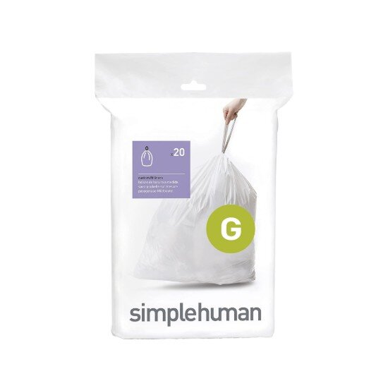 SimpleHuman Торби за боклук код G 30 L / 20 бр. пластмасови -