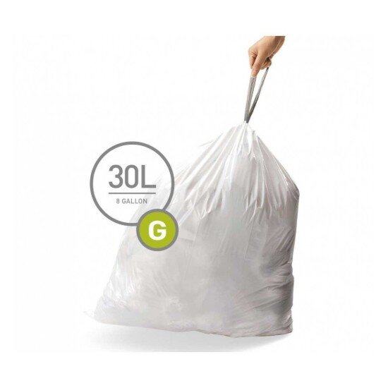 SimpleHuman Торби за боклук код G 30 L / 20 бр. пластмасови -