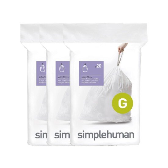 SimpleHuman Торби за боклук код G 30 L / 60 бр. пластмасови -