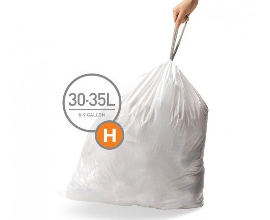 SimpleHuman Торби за боклук код H 30-35 L / 20 бр. пластмасови -