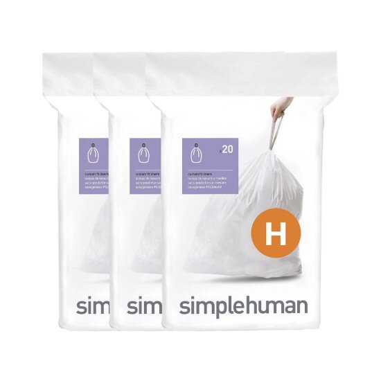 SimpleHuman Торби за боклук код H 30-35 L / 60 бр. пластмасови - марка "simplehu