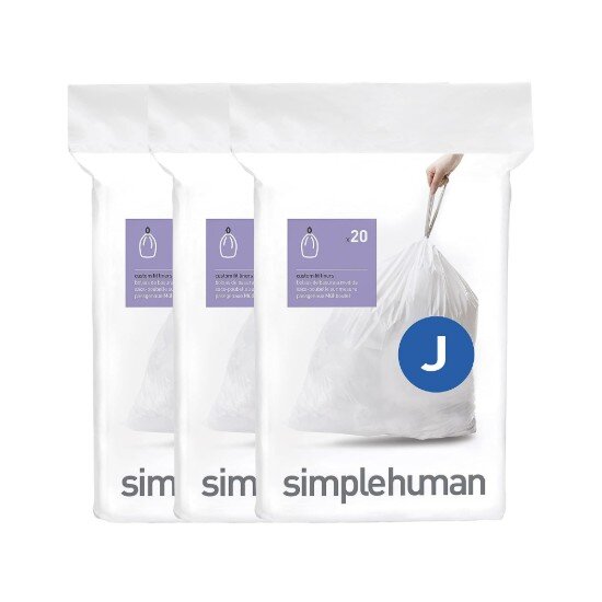 SimpleHuman Торби за боклук код J 30-45 L / 60 бр. пластмаса - марка "simplehum
