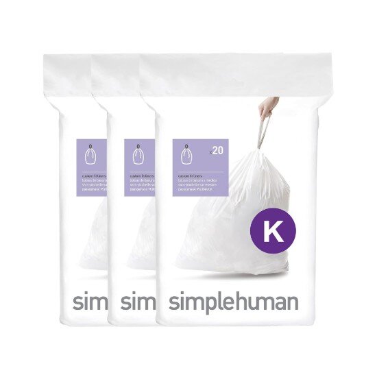 SimpleHuman Торби за боклук код К 35-45 L / 60 бр. пластмасови -