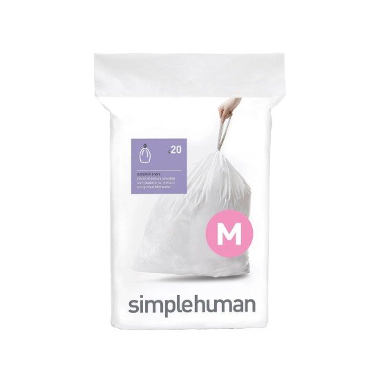 SimpleHuman Торби за боклук код М 45 L / 20 бр. пластмасови -