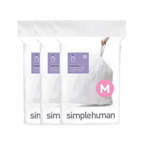 SimpleHuman Торби за боклук код М 45 L / 60 бр. пластмасови -