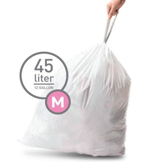 SimpleHuman Торби за боклук код М 45 L / 60 бр. пластмасови -