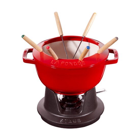 Staub 20 см чугун фондю комплект Cherry -