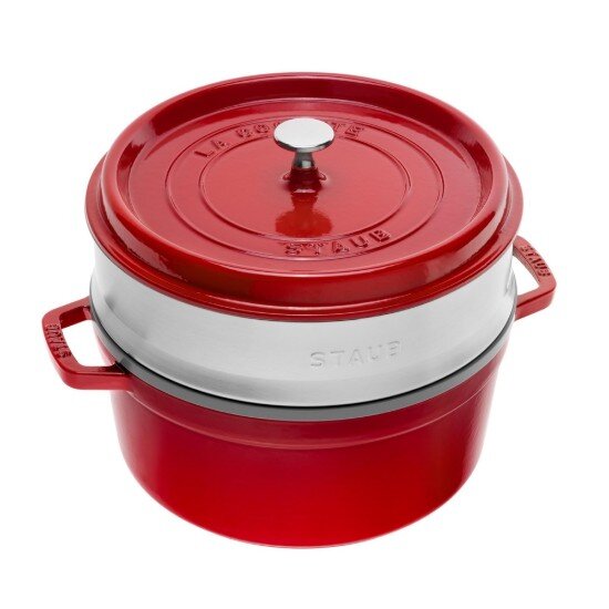 Staub Чугунен съд за готвене Cocotte с аксесоар за готвене на пара 26 cm/5