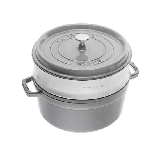 Staub Чугунена тенджера Cocotte с приставка за готвене на пара 24 см/379