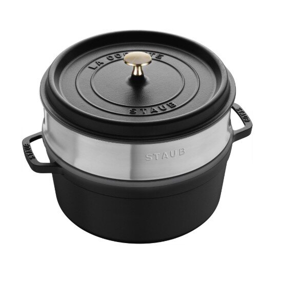 Staub Чугунена тенджера за готвене Cocotte с аксесоар за готвене на пара 2