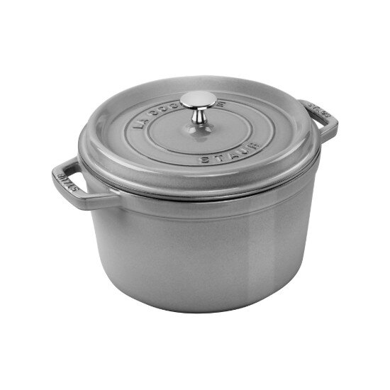 Staub Дълбока тенджера Cocotte чугунена 24 см/47 л Graphite Grey -