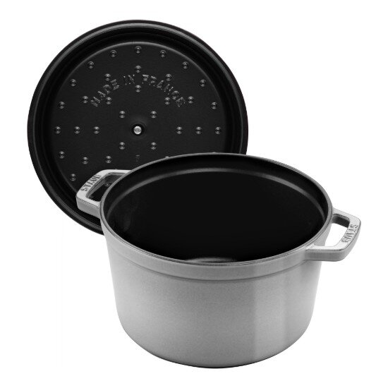 Staub Дълбока тенджера Cocotte чугунена 24 см/47 л Graphite Grey -
