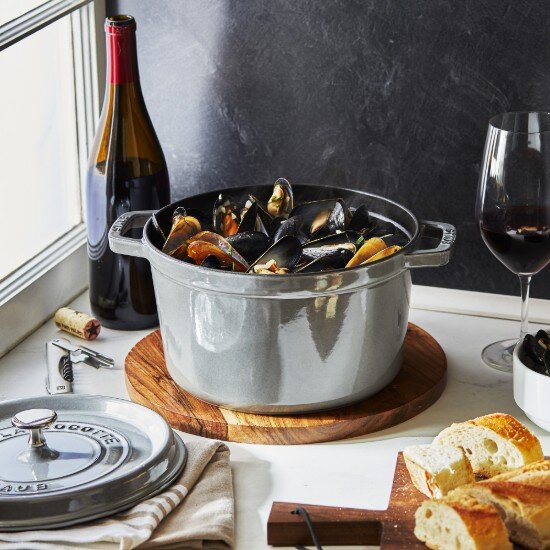 Staub Дълбока тенджера Cocotte чугунена 24 см/47 л Graphite Grey -