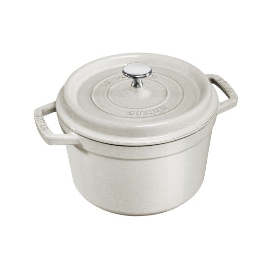 Staub Дълбока тенджера за готвене Cocotte чугунена 24 см / 4.7 л White Tr