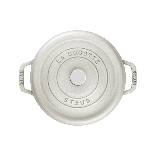 Staub Дълбока тенджера за готвене Cocotte чугунена 24 см / 4.7 л White Tr