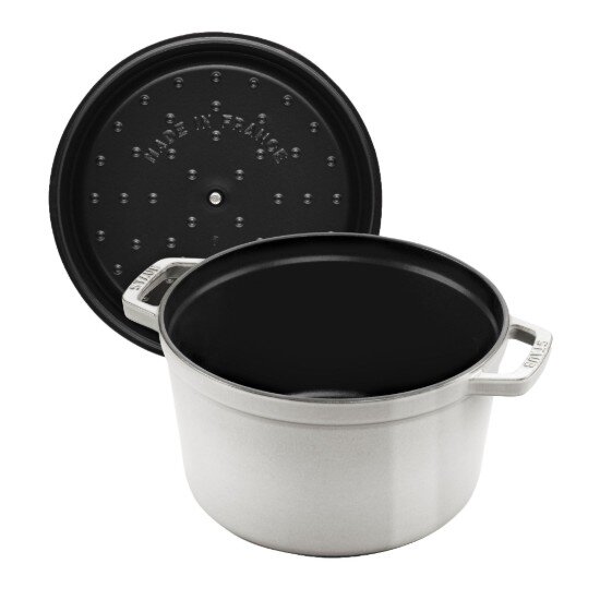 Staub Дълбока тенджера за готвене Cocotte чугунена 24 см / 4.7 л White Tr