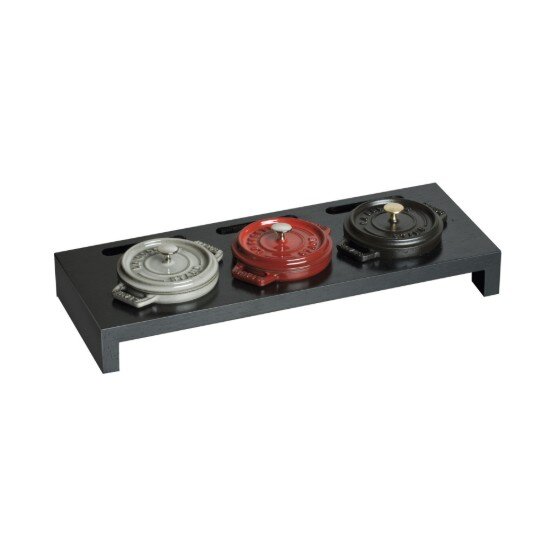 Staub Дървена стойка за 3 мини кокота -