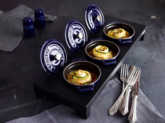 Staub Дървена стойка за 3 мини кокота -