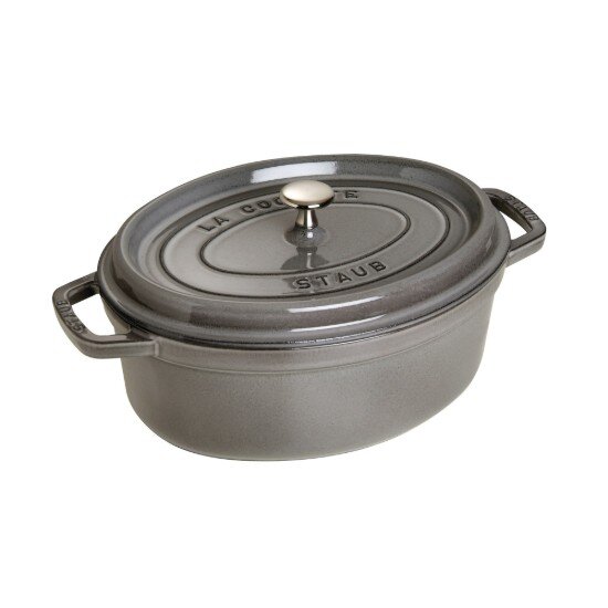 Staub Овален съд за готвене Cocotte чугун 29cm/4.2L Graphite Grey -
