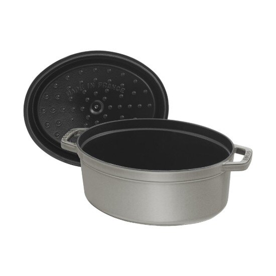 Staub Овален съд за готвене Cocotte чугун 29cm/4.2L Graphite Grey -