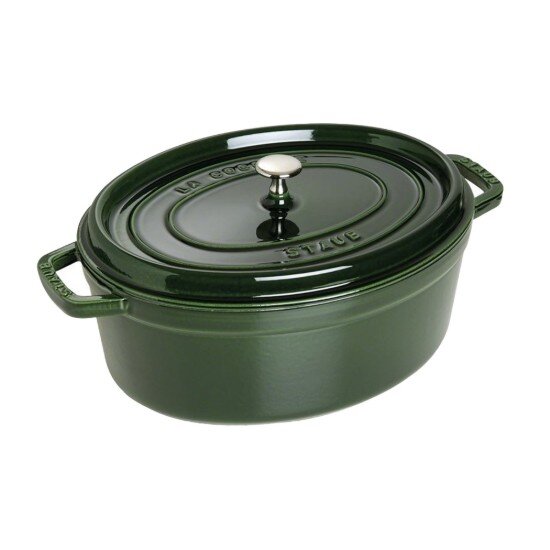 Staub Овален съд за готвене Cocotte чугун 31cm/5.5L Basil -