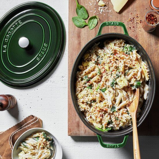 Staub Овален съд за готвене Cocotte чугун 31cm/5.5L Basil -