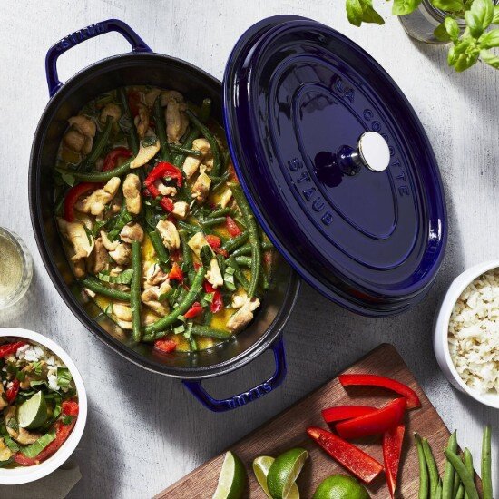 Staub Овален съд за готвене Cocotte чугун 31cm/5.5L Dark Blue -