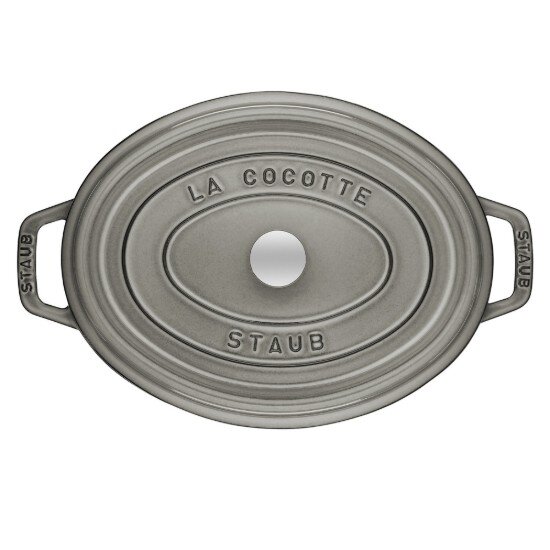 Staub Овален съд за готвене Cocotte чугун 31cm/55L Graphite Grey -