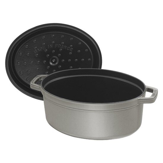 Staub Овален съд за готвене Cocotte чугун 31cm/55L Graphite Grey -