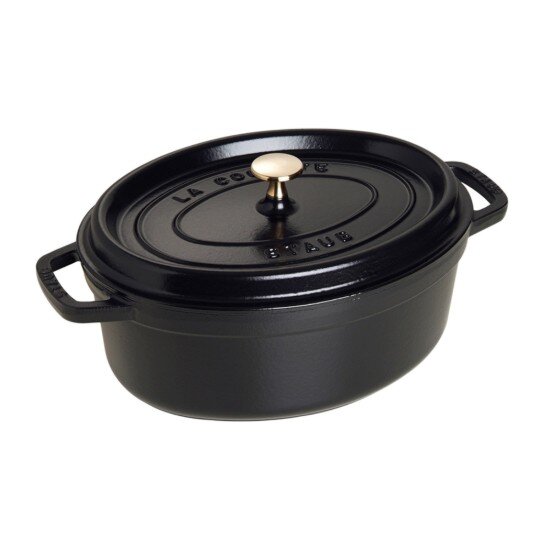 Staub Овален съд за готвене Cocotte чугун 31см/5.5л Black -