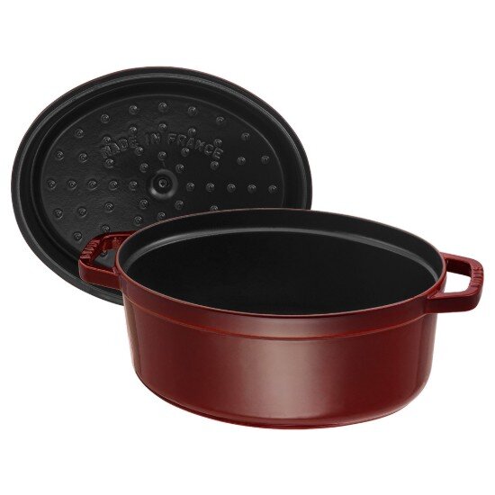 Staub Овален съд за готвене Cocotte чугун 33cm/6.7L Grenadine -