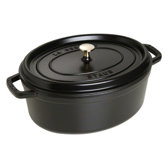 Staub Овален съд за готвене Cocotte чугун 33см/6.7л Black -