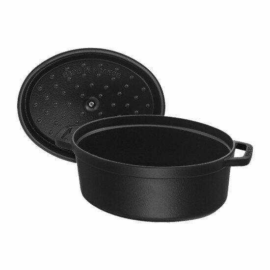 Staub Овален съд за готвене Cocotte чугун 33см/6.7л Black -
