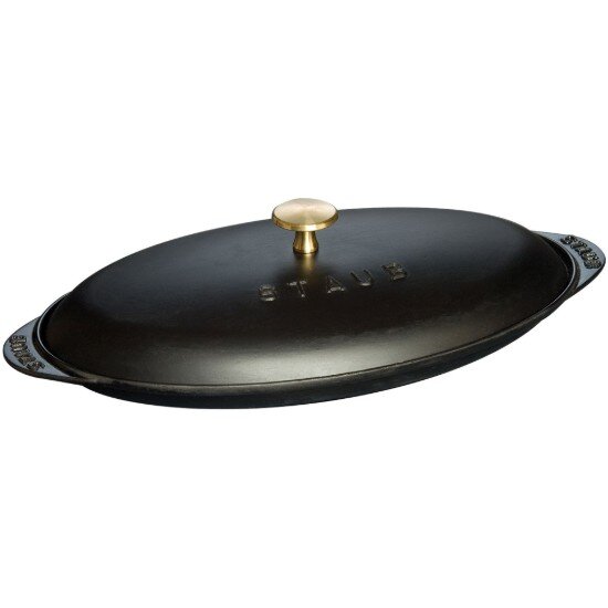 Staub Овална чугунена чиния на фурна с капак 31см/0.7л Black -