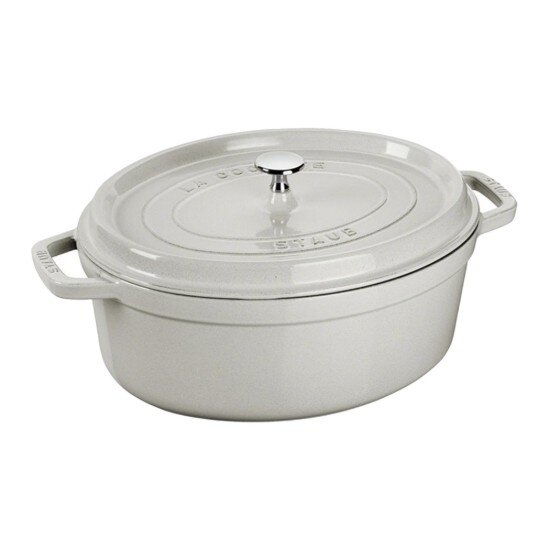 Staub Овална тенджера Cocotte чугун 31 см/55 л бял трюфел -