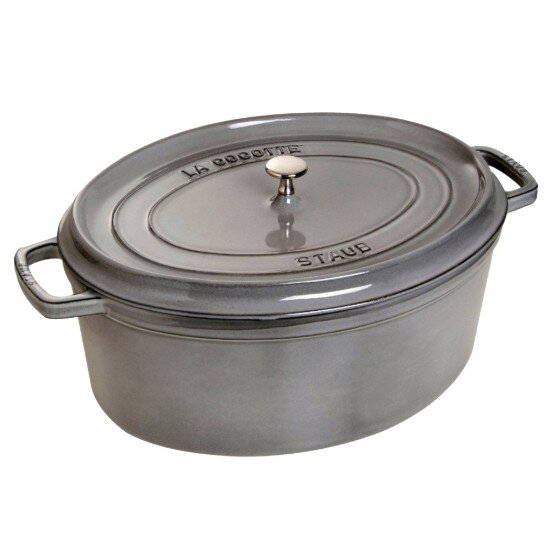 Staub Овална тенджера Cocotte чугун 37 см/8 л Graphite Grey -