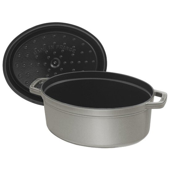 Staub Овална тенджера Cocotte чугун 37 см/8 л Graphite Grey -