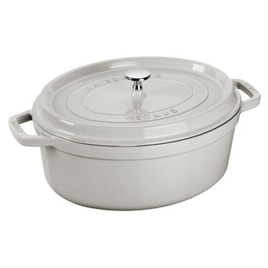 Staub Овална тенджера за готвене Cocotte чугунена 33 см/67 л White Truff