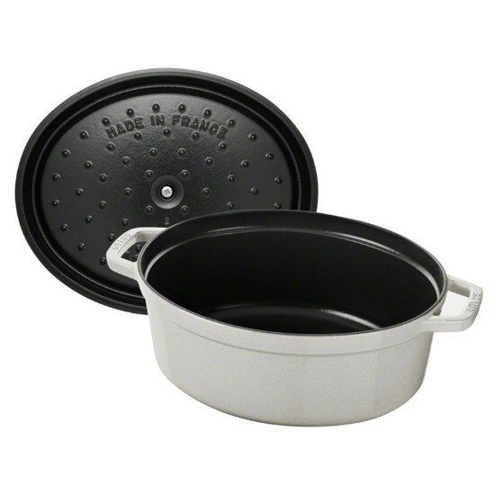 Staub Овална тенджера за готвене Cocotte чугунена 33 см/67 л White Truff