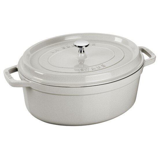 Staub Овална тенджера за готвене Cocotte чугунена 37 см/8 л White Truffle