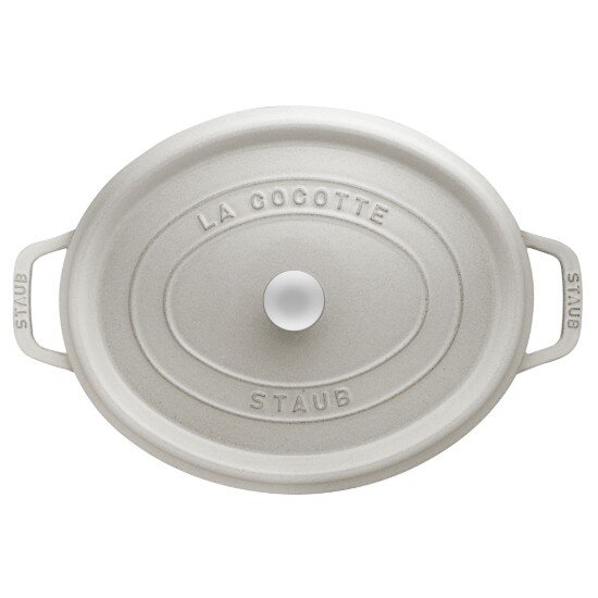 Staub Овална тенджера за готвене Cocotte чугунена 37 см/8 л White Truffle