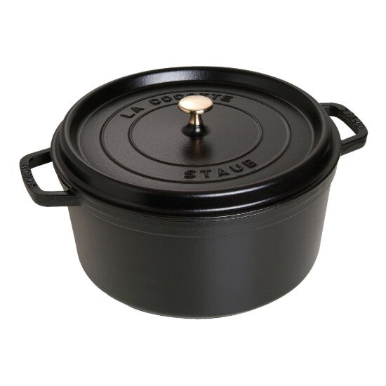 Staub Тенджера Cocotte чугун 30 см/835 л Black -