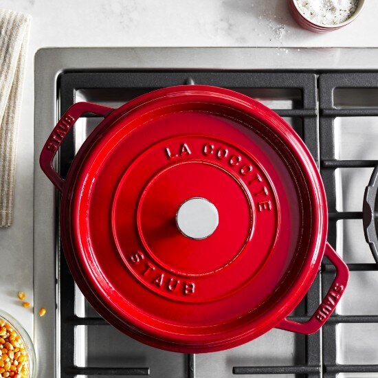 Staub Тенджера за готвене на Cocotte изработена от чугун 24 см/38 л Cherr