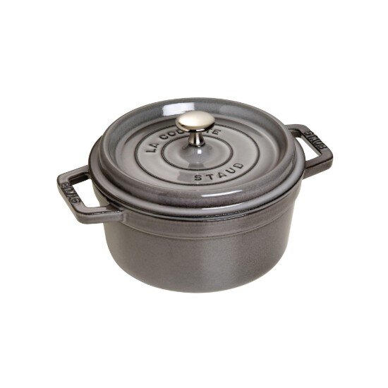Staub Тенджера за готвене от чугун Cocotte 22 см/26 л <<Графитно сива>> -