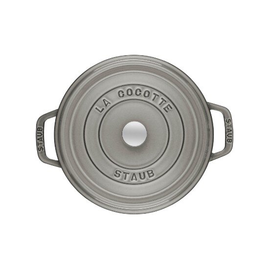 Staub Тенджера за готвене от чугун Cocotte 22 см/26 л <<Графитно сива>> -