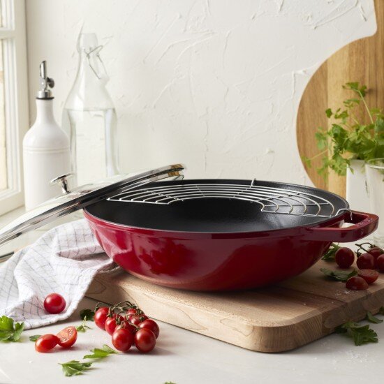 Staub Wок тиган чугун 30 см Cherry -